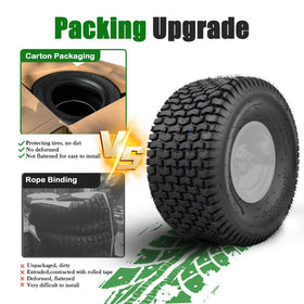 TRIPOWER turf tire boxed packaging demonstrates protected shipping.