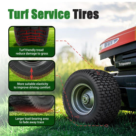 TRIPOWER turf tire on grass demonstrates a smooth, durable ride.