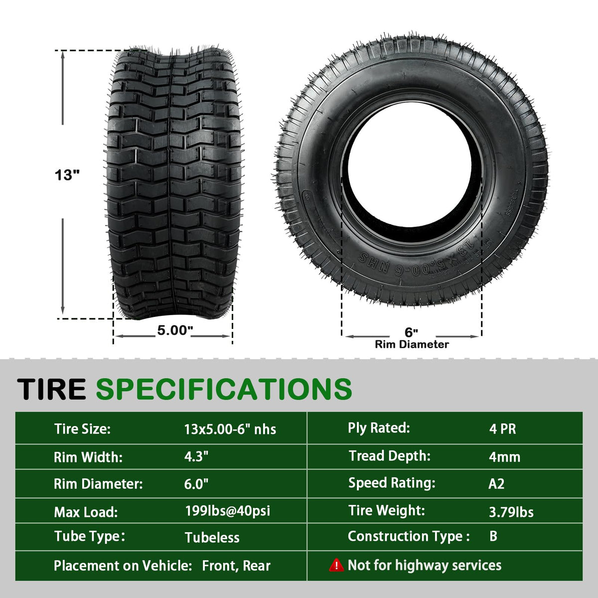 TRIPOWER turf tread on grass highlights strong traction on damp turf.