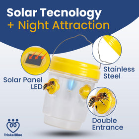TriskelBlue wasp traps glow at night to attract flying insects