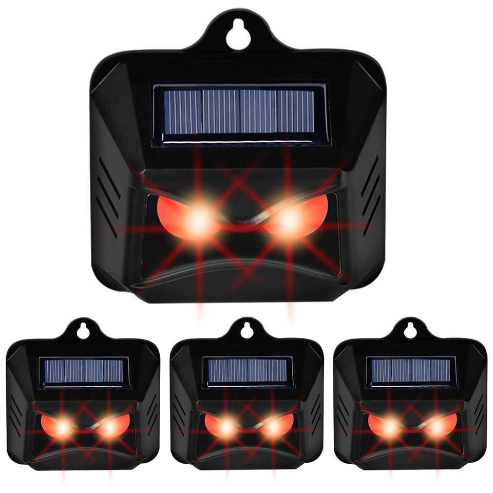 Triumpeek animal repeller with predator-eye lights deters wildlife from your yard.