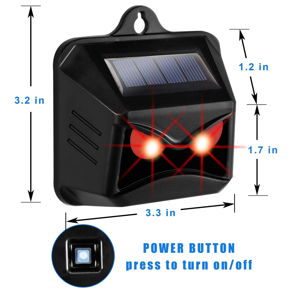 Triumpeek solar-powered deterrent charging in sunlight for long operation.