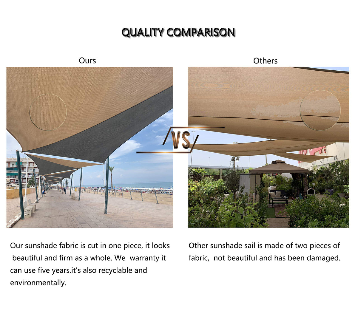 Tronssien rectangle shade UV-block visual illustrating sun protection