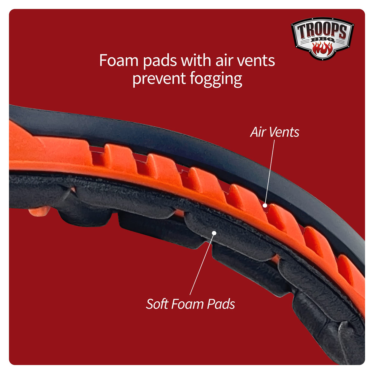 TROOPS BBQ grill goggles come with protective case and cleaning cloth included.