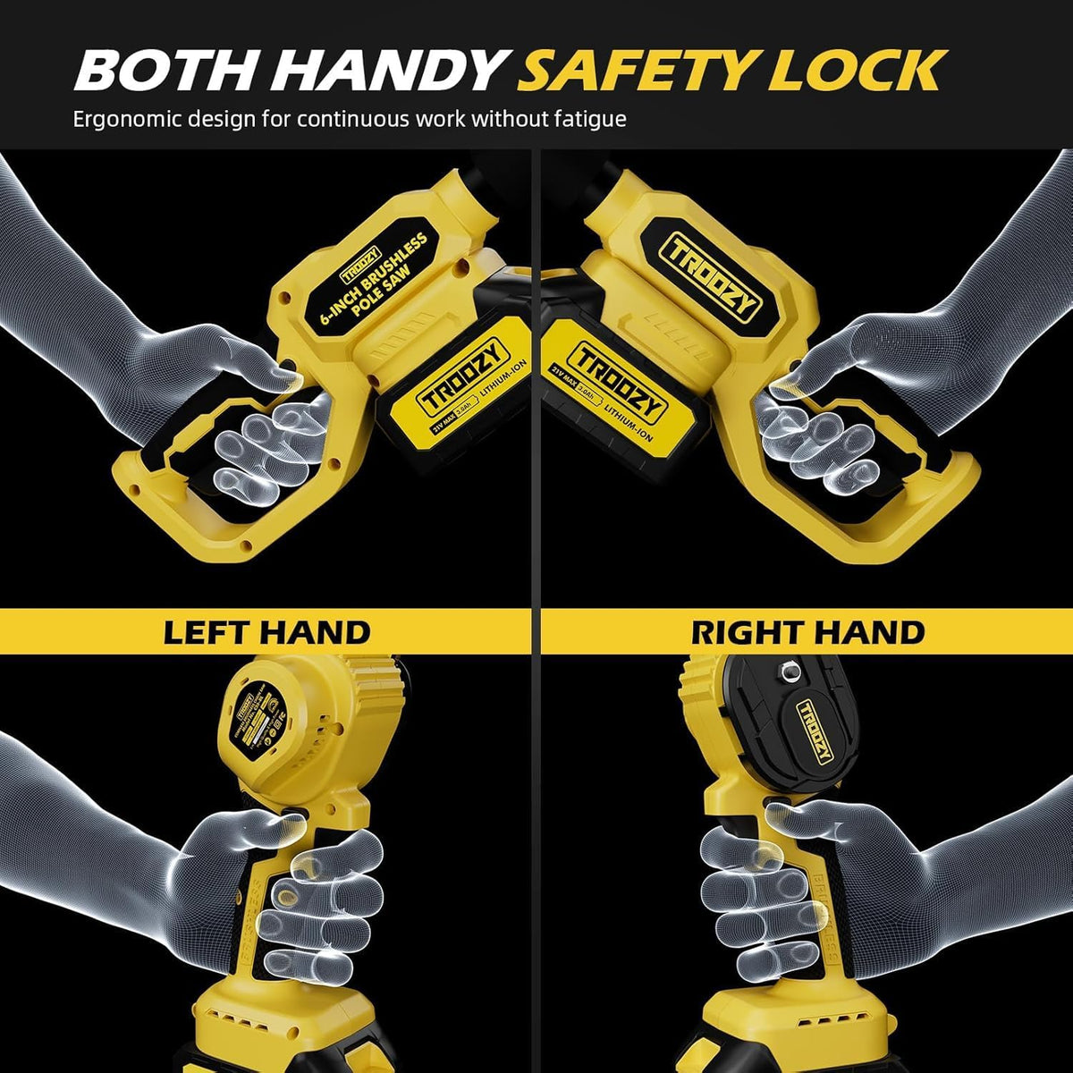 TROOZY safety chain brake and anti-slip handle for better control