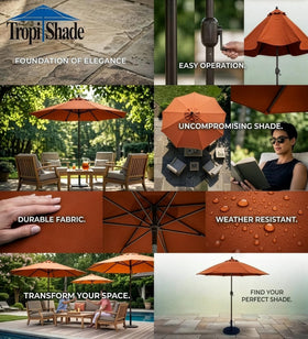 Tropishade base compatible with 1 3/8" and 1 1/2" poles