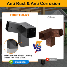 TROPTOLKY 4x4 wood post bracket offers rust and corrosion resistance for outdoor use