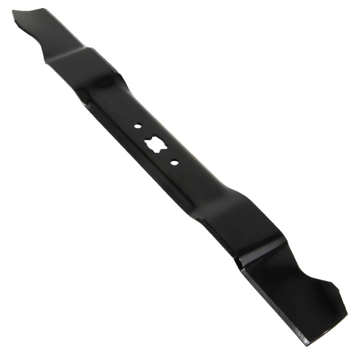 Troy-Bilt blade with precise cut geometry for optimal lift