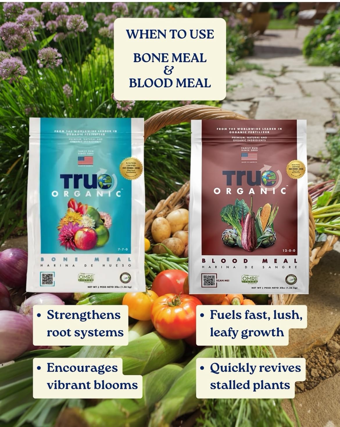 True Organic Bone Meal supports fruit and flower production in home gardens.