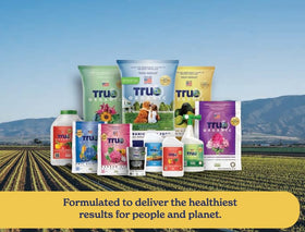 True Organic Multipurpose Plant Food dosing spoon illustrating precise application