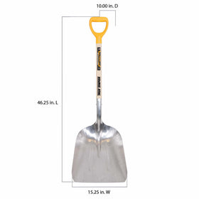 TRUE TEMPER scoop shovel moving soil, seed, or light snow with ease.