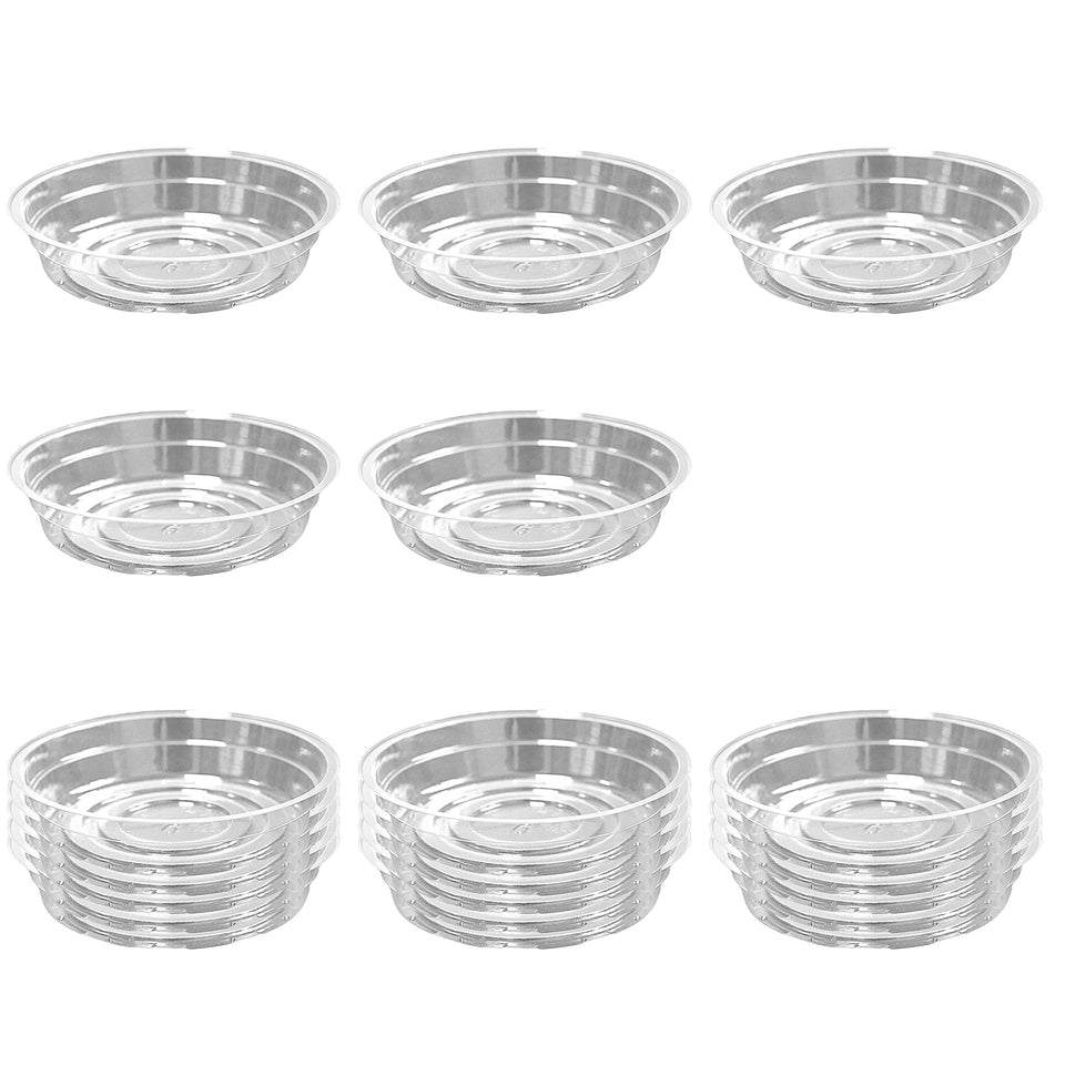 TRUEDAYS clear plant saucer 6inch showing surface and drainage capture for indoor plants
