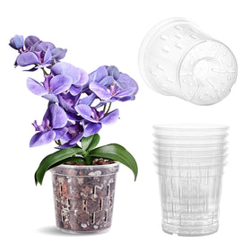 TRUEDAYS orchid pot 5 inch clear with drainage holes for visible root growth