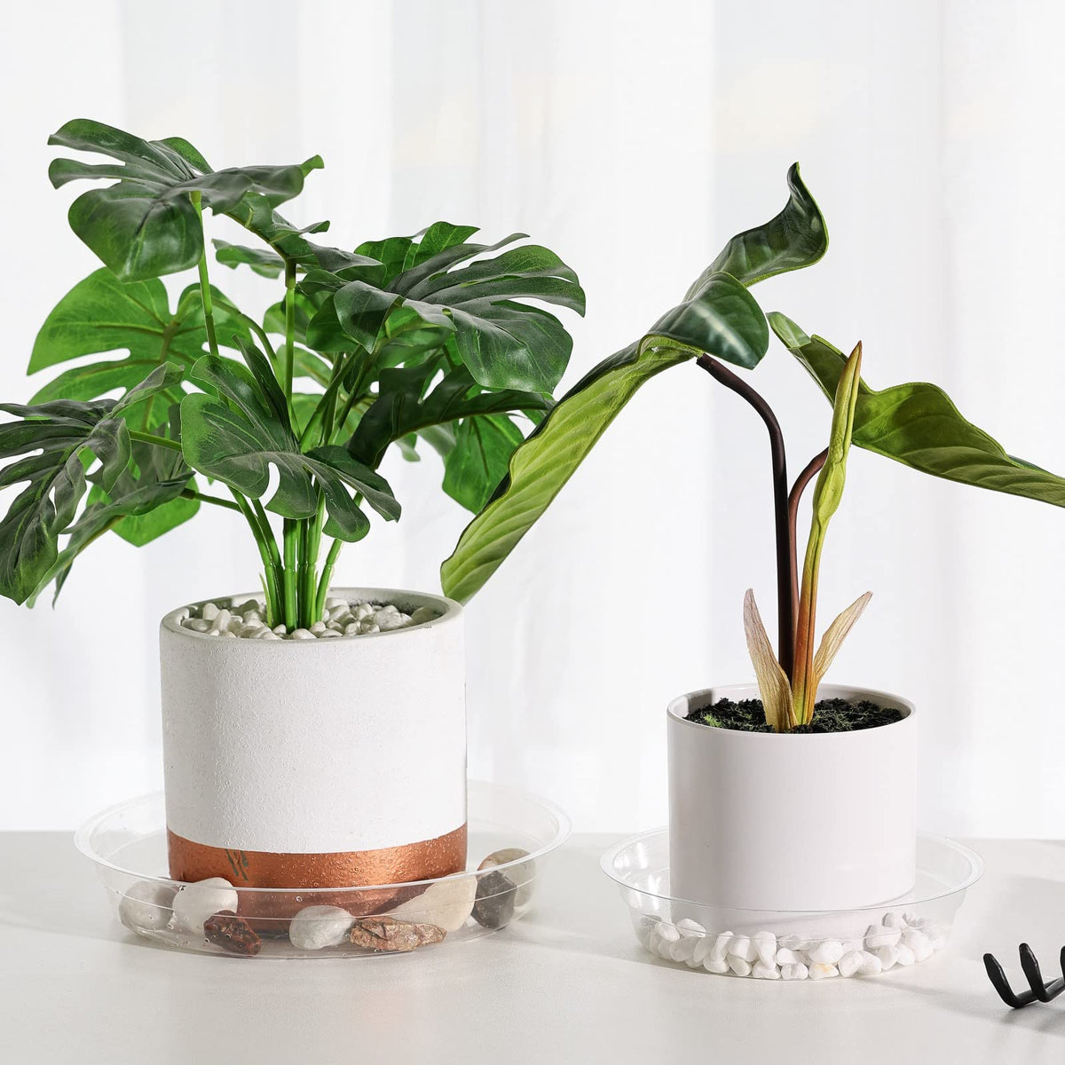 TRUEDAYS clear plant saucer 10in stack keeps garden tidy