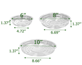 TRUEDAYS clear plant saucer 6in stack view for organized display
