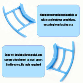 Truine weather-resistant perch keeps outdoor bird feeders ready for birds.