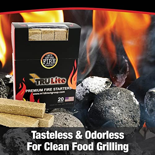 TRULite Premium Fire Starters natural ingredients highlight eco-friendly materials and clean burn.