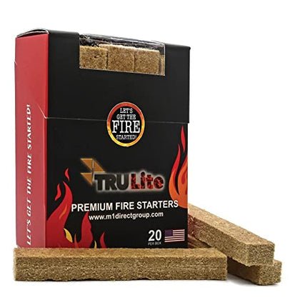 TRULite Premium Fire Starters box-20 ready for fast ignition on grills or pits.