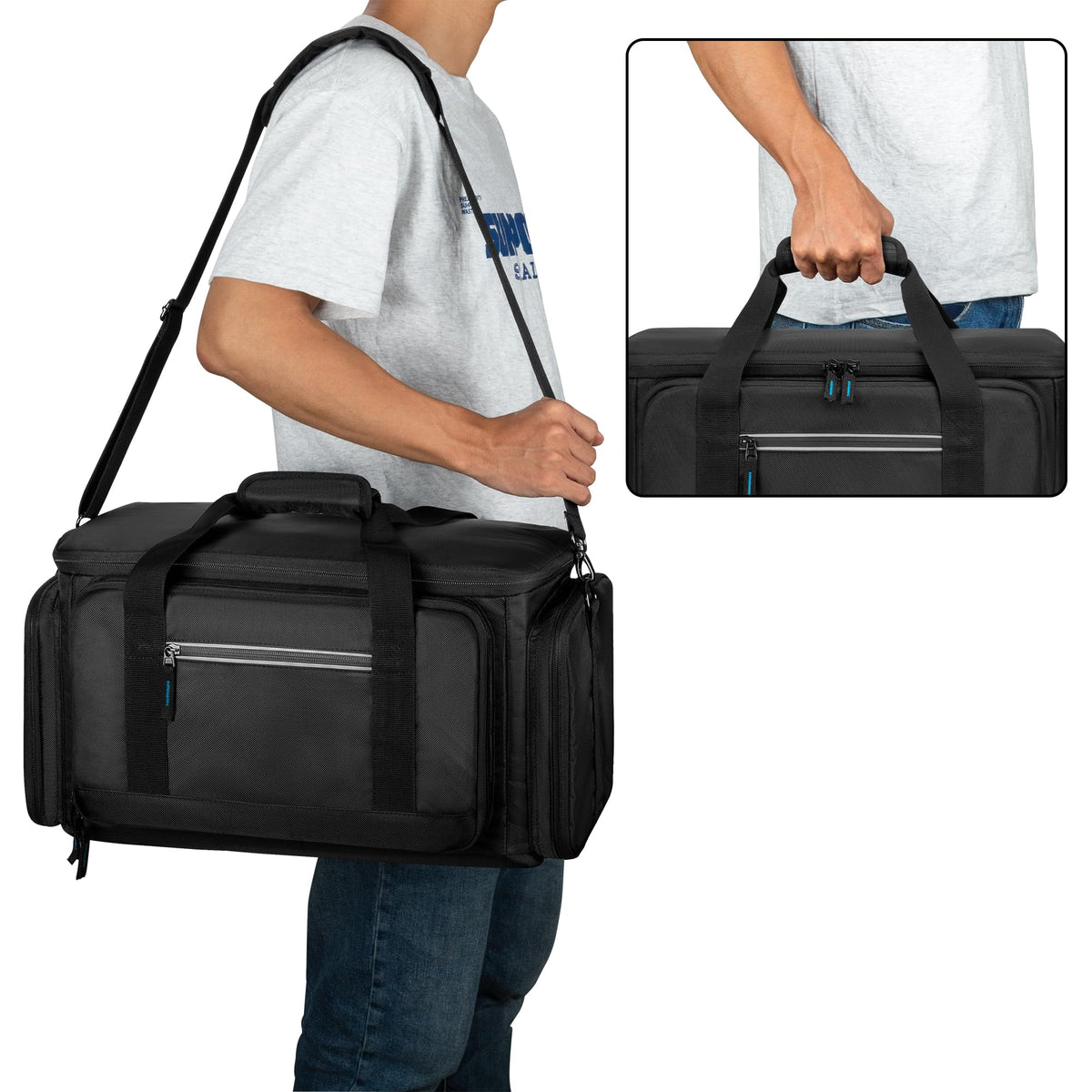 Trunab top PVC pocket for secure small items.