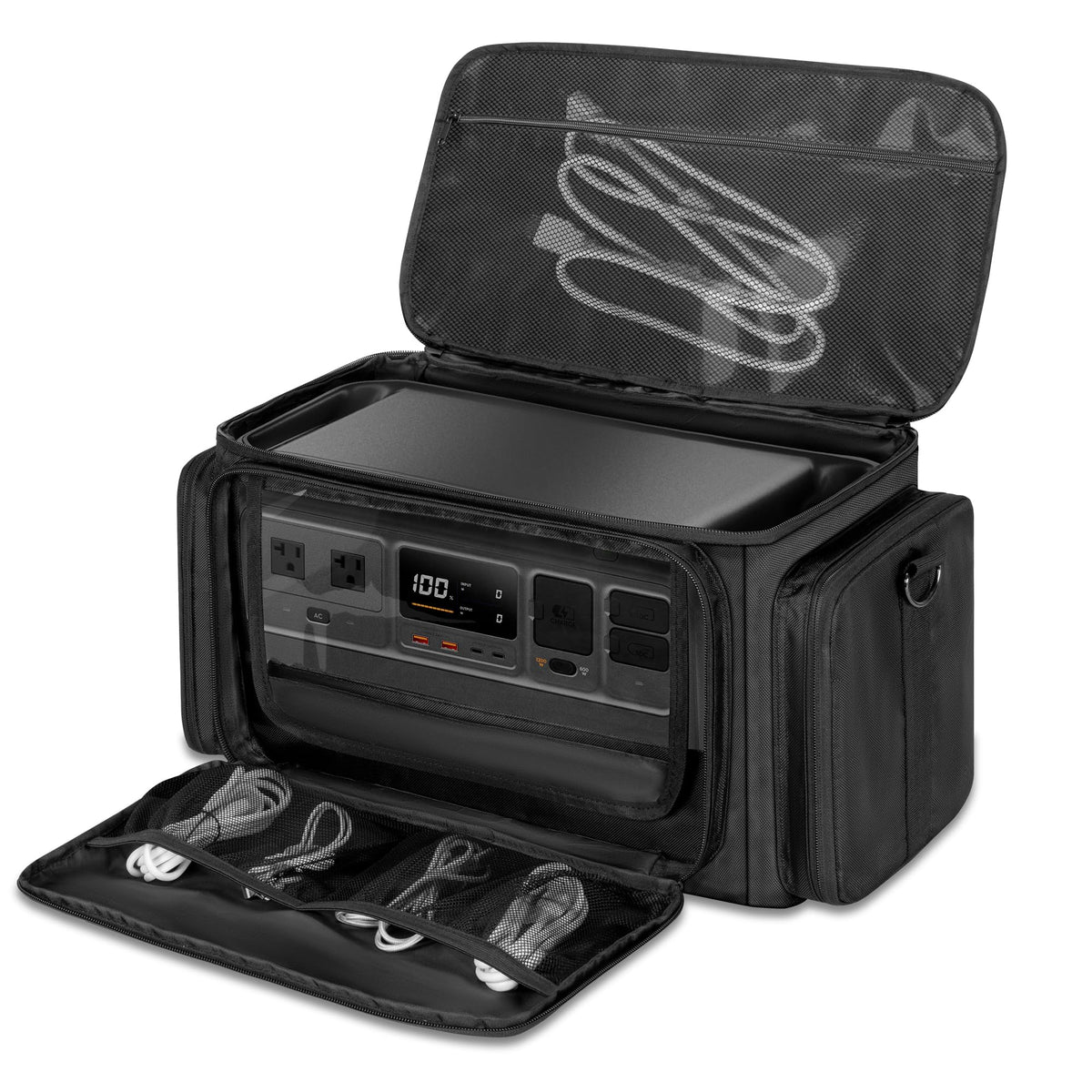 Trunab portable station bag exterior showing rugged protection for DJI 1000 power station.