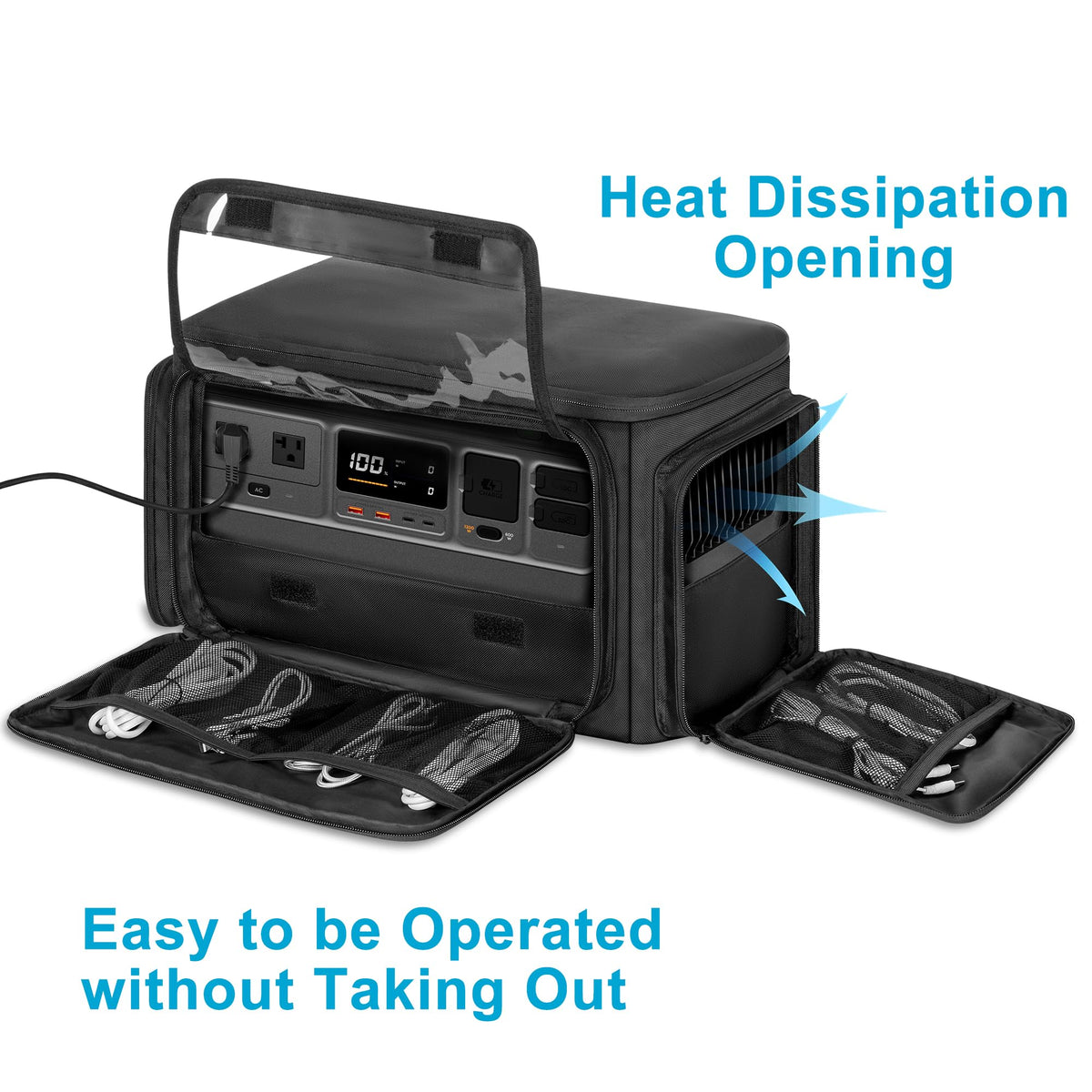 Trunab bag interior with side ventilation features for cooling.