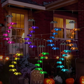 Trunfiste Bat Solar Wind Chimes color-cycle lights set mood for gatherings