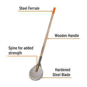 Truper Multi-Purpose Sharp Coa Hoe steel ferrule secures head to handle for durability.
