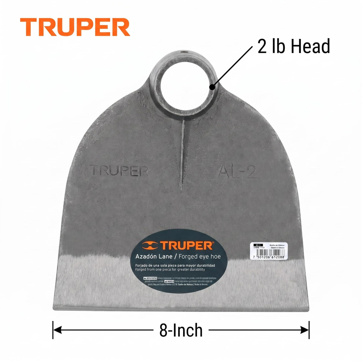 Truper replacement head fits standard handles for easy tool maintenance.
