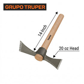Truper Mattock-Axe tool dual-function head for soil loosening and pruning.
