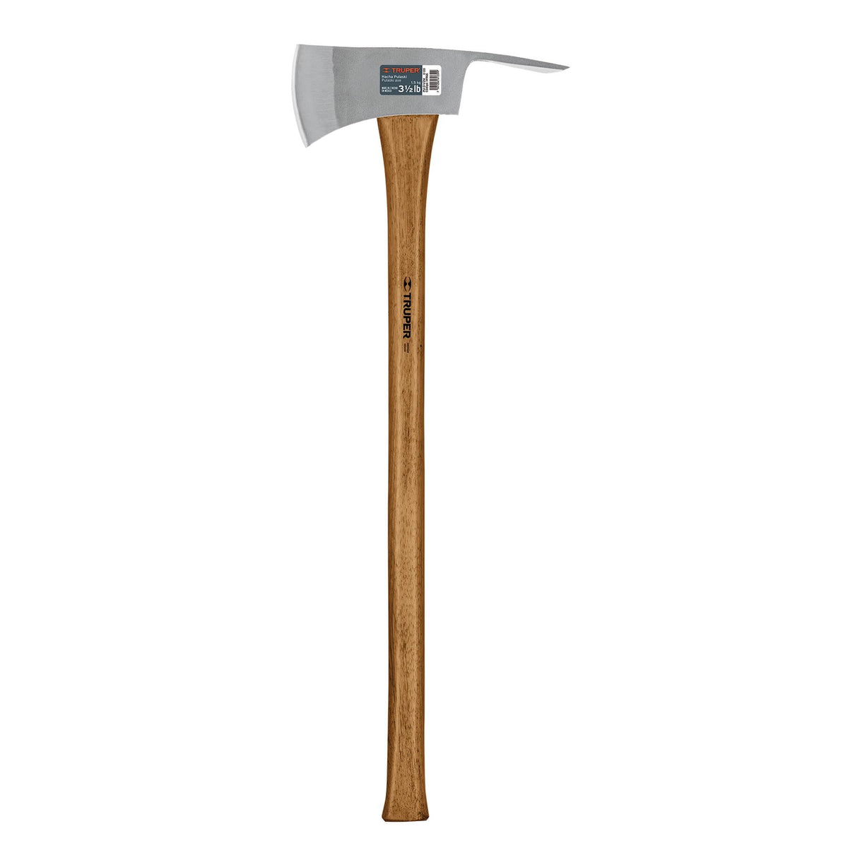 Truper Pulaski Axe: 3.5 lb forged steel head with 35-inch Hickory handle for efficient chopping
