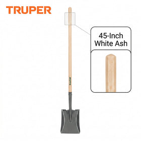 Truper Tru Built shovel with rolled steps for secure foot placement and leverage.