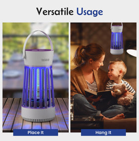 TRURID indoor bug zapper operating at dusk enhances pest-free ambience