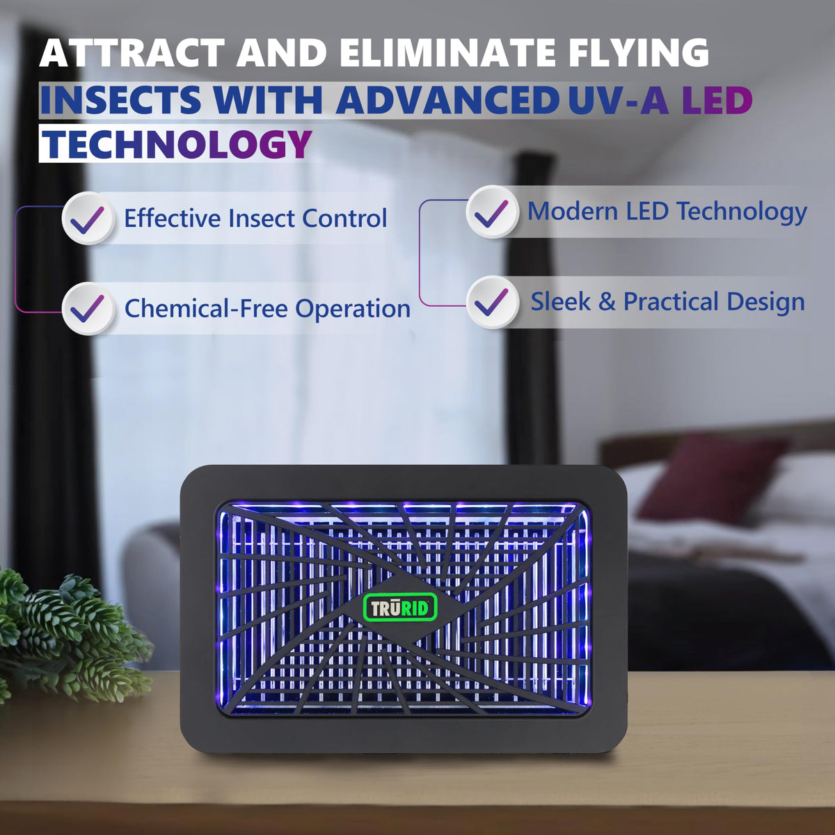 TRURID outdoor bug light attracts insects for safer outdoor time