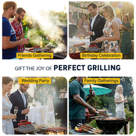 Trustella kebab maker in a backyard BBQ setup for social grilling