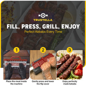 Easy-clean design of Trustella kebab maker after barbecue sessions