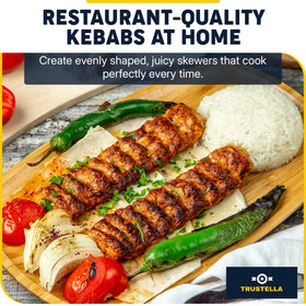Trustella kebab maker with enhanced ergonomic handle for comfortable operation during grilling