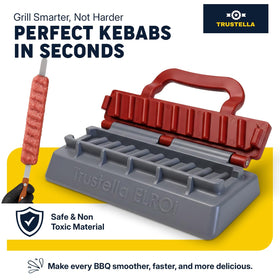 Family-friendly scene featuring Trustella kebab maker at a busy outdoor gathering