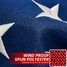 Try Everything flag brass grommets provide secure outdoor mounting.
