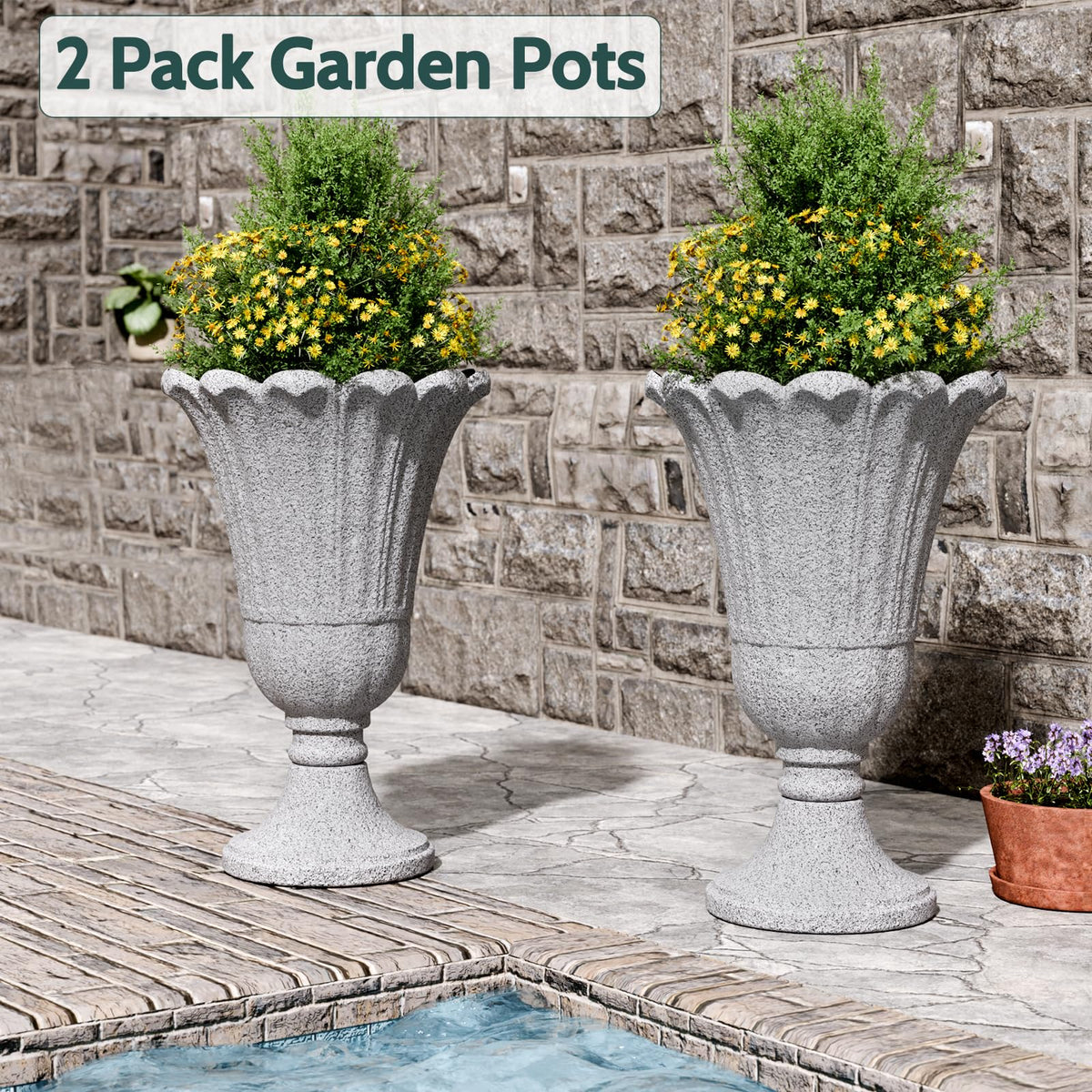 Drainage holes with removable stopper for adjustable moisture control.