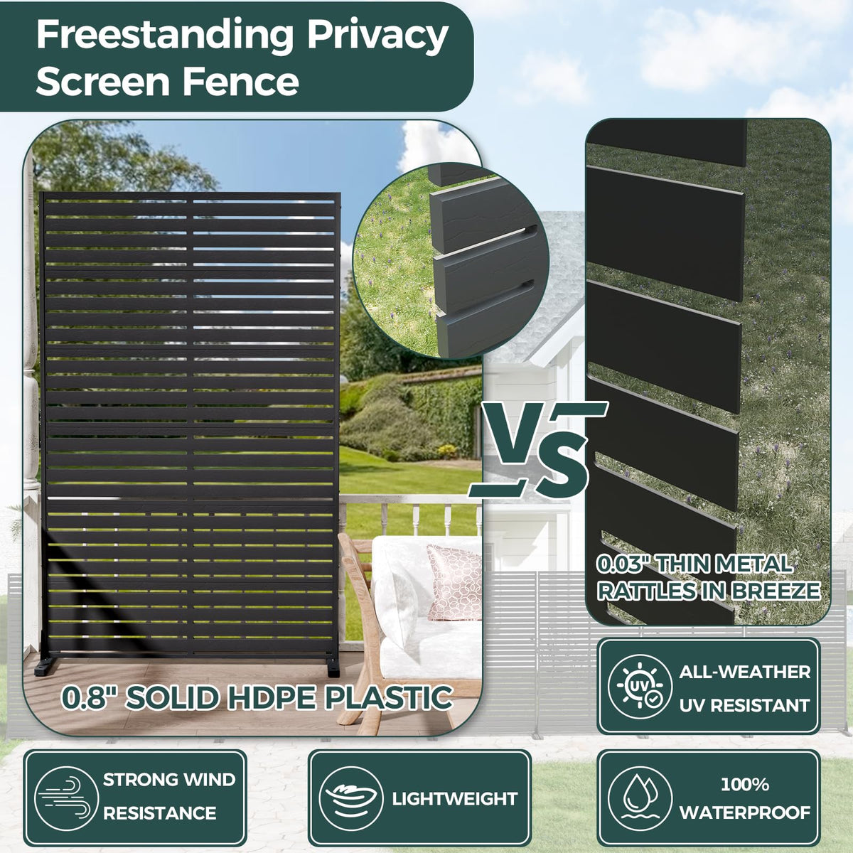 Trygoal hdpe decorative privacy fence louver pattern blocks views while keeping airflow.