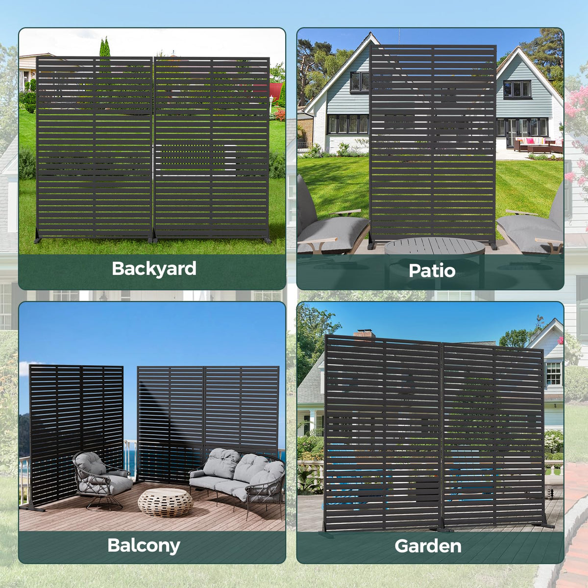 Trygoal modern slatted design hides clutter while preserving air flow on a patio