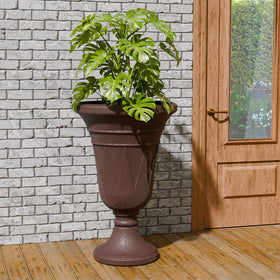 Trygoal trophy-design planter adds elegant charm to garden corners.