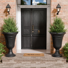 Trygoal urn planter corner display showcasing vertical plant potential