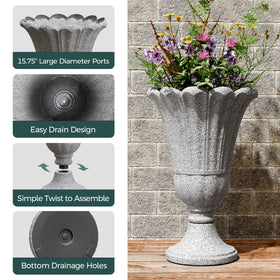 Bottom water storage stabilizes planter while nourishing the root zone.