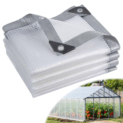 Tryitsbest 16mil clear greenhouse tarp: durable cover for year-round garden protection