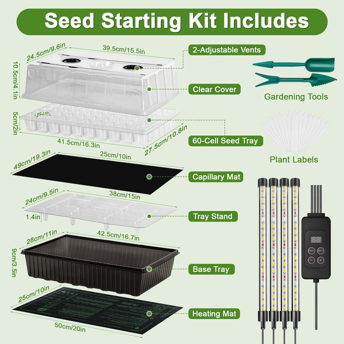 Tryitsbest grow light with 8-level brightness enables tailored plant lighting.