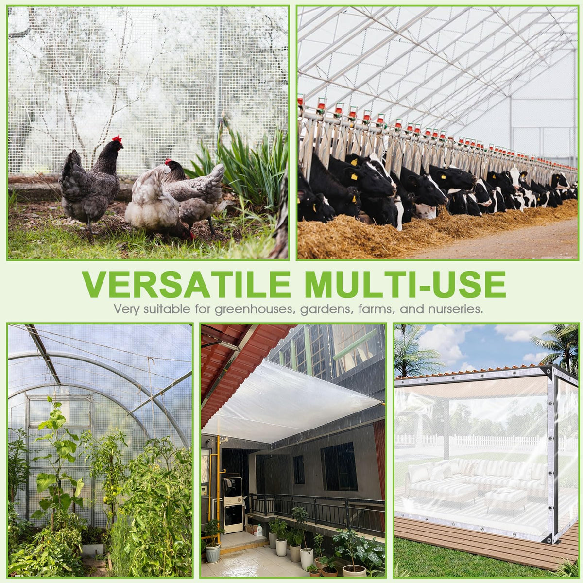 Tryitsbest multi-use greenhouse cover versatile for gardens, farms, nurseries, and outdoor shelters