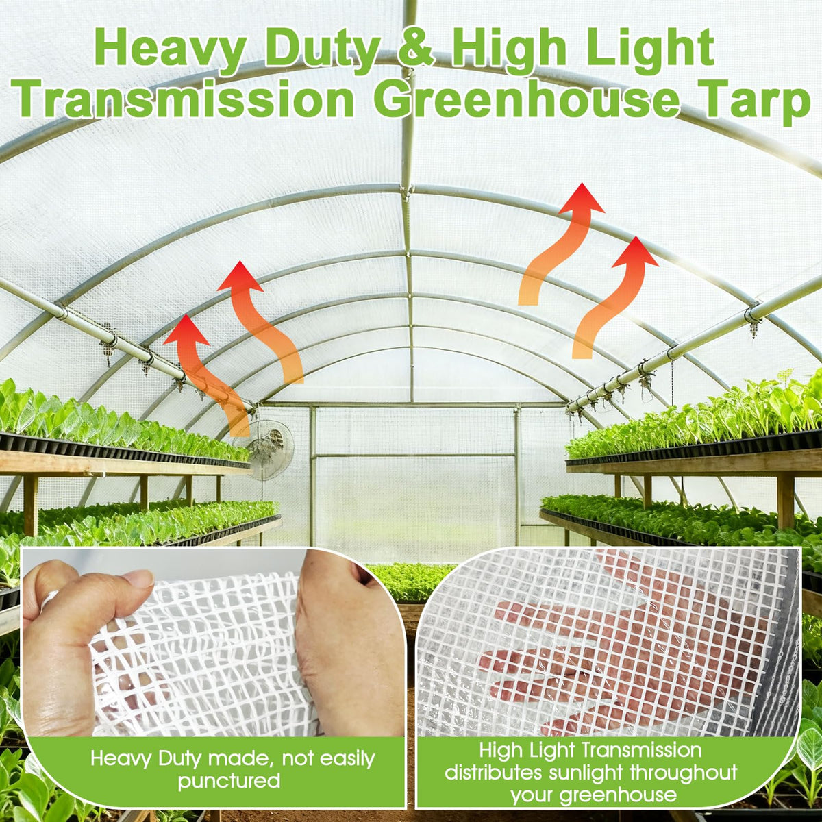 Tryitsbest reinforced anti-tear tarp with double stitching for stability