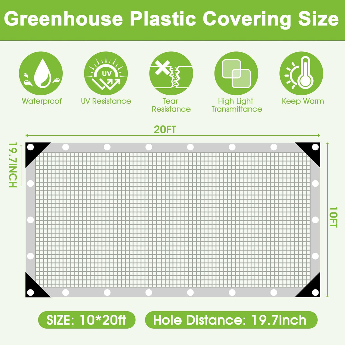 Tryitsbest UV-protected greenhouse tarp guards against sun damage for lasting performance