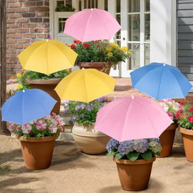 Tryly plant umbrella with a 23.6-inch canopy shades potted plants effectively.